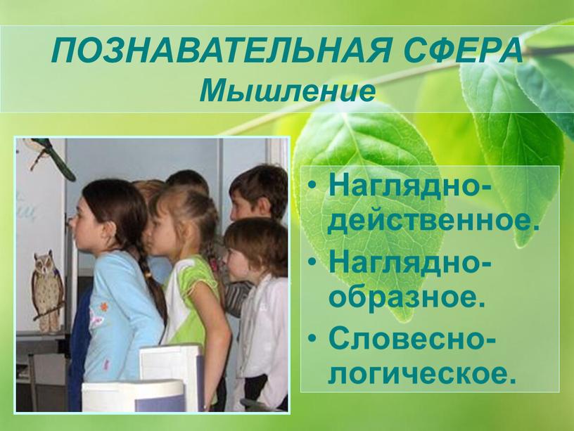 Наглядно-действенное. Наглядно-образное