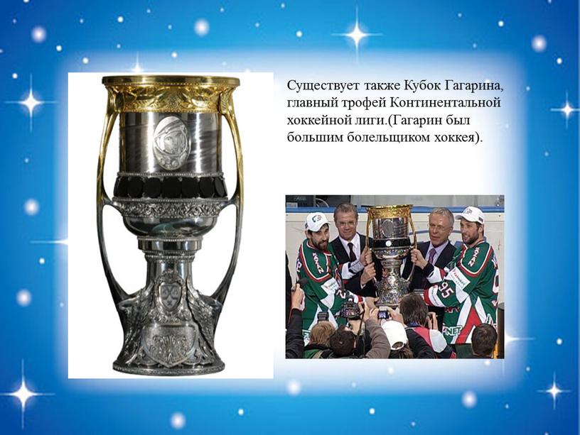 Существует также Кубок Гагарина, главный трофей
