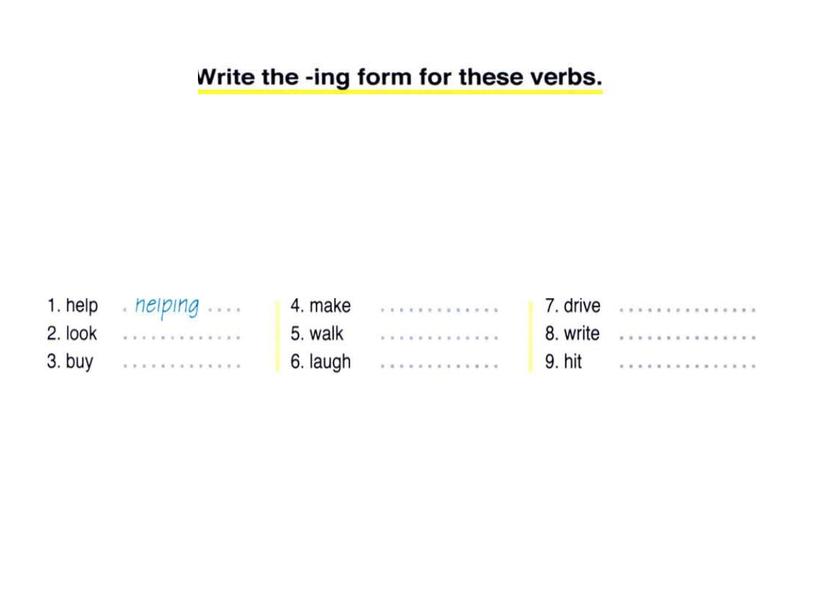 33 Revision. to be, do-does, pronouns, V-ing. 6 class
