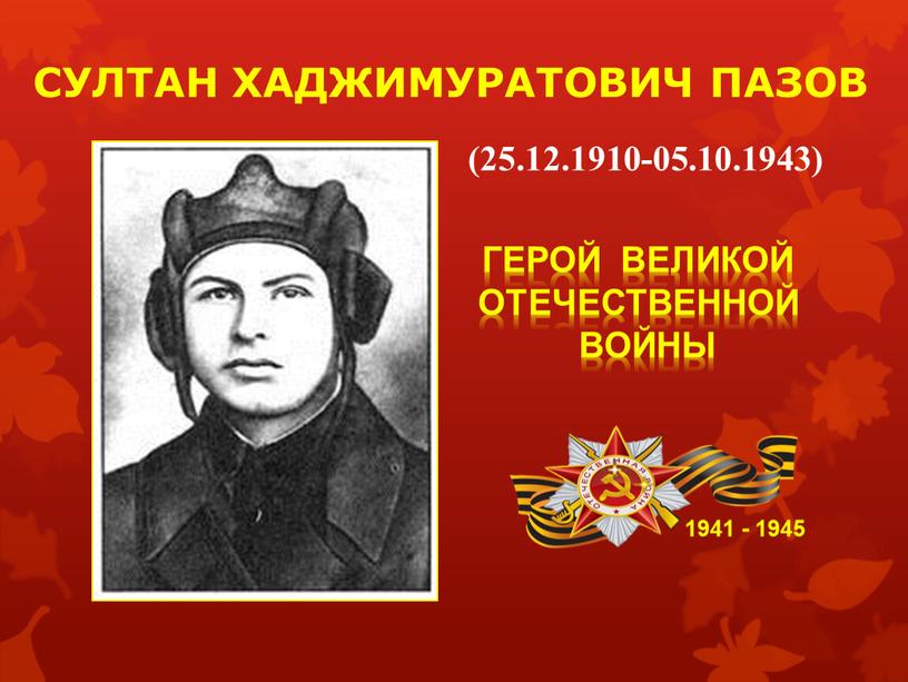 СУЛТАН ХАДЖИМУРАТОВИЧ ПАЗОВ 1941 - 1945 (25
