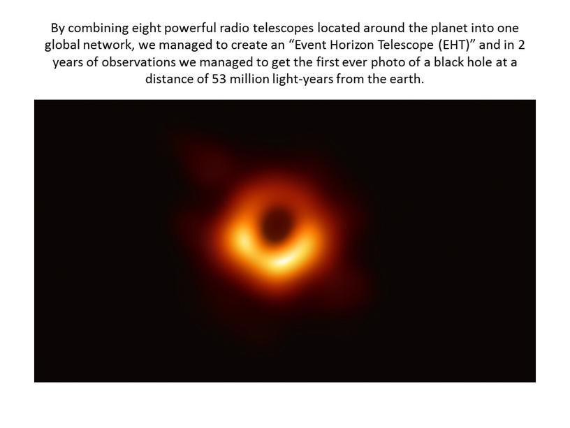 By combining eight powerful radio telescopes located around the planet into one global network, we managed to create an “Event