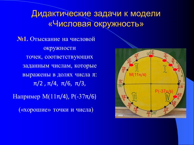 Дидактические задачи к модели «Числовая окружность» №1