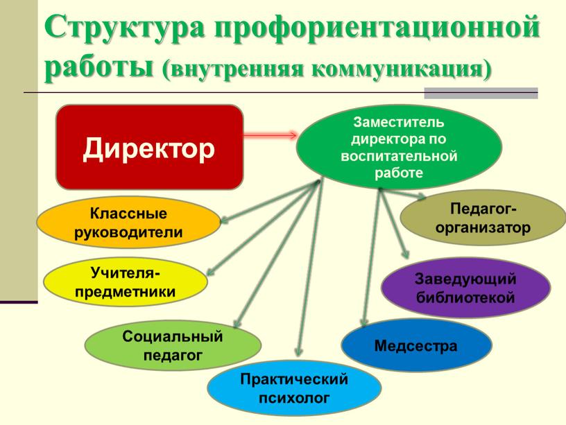 Структура профориентационной работы (внутренняя коммуникация)