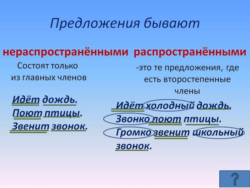 Предложение и словосочетание.  4 класс