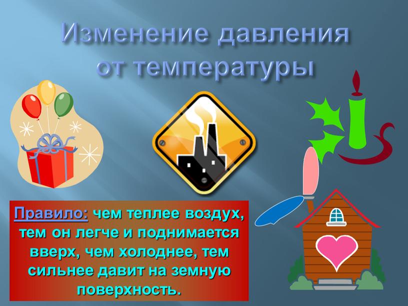 Изменение давления от температуры