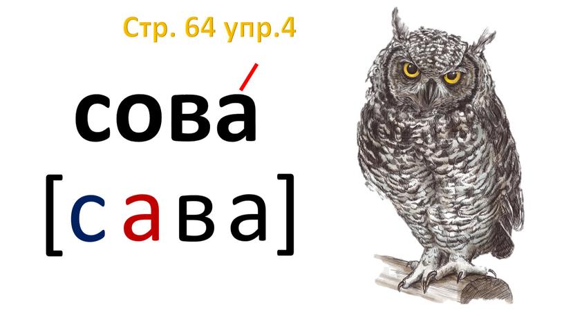 Стр. 64 упр.4 сова [с а в а]