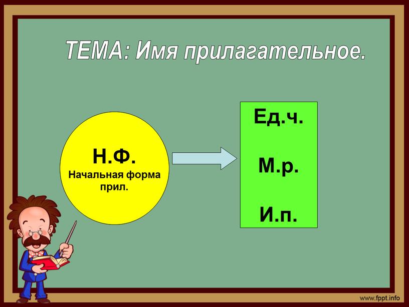 ТЕМА: Имя прилагательное. Н.Ф.