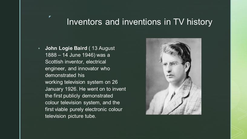 Inventors and inventions in TV history