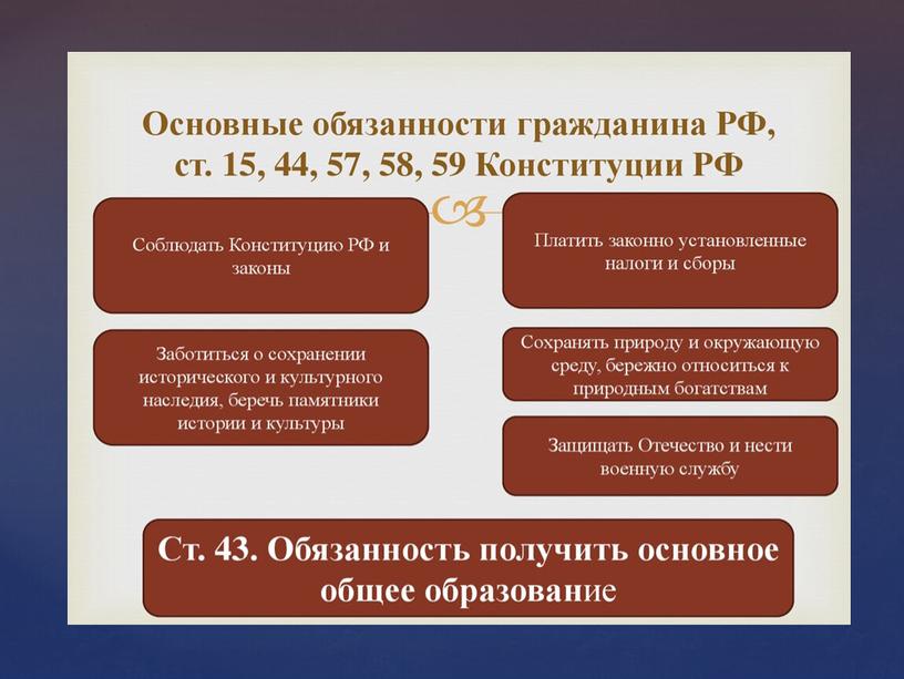 Презентация к уроку обществознания "Права и свободы человека и гражданина в России" 8 класс