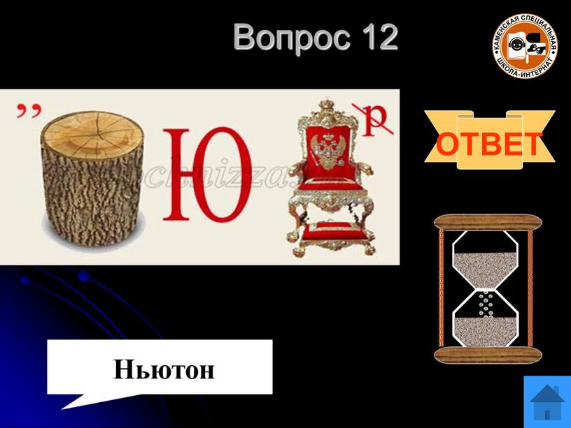 Вопрос 12 ОТВЕТ Ньютон