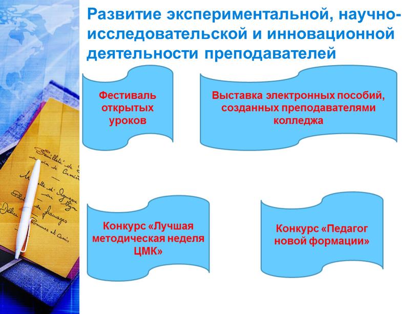 Развитие экспериментальной, научно-исследовательской и инновационной деятельности преподавателей