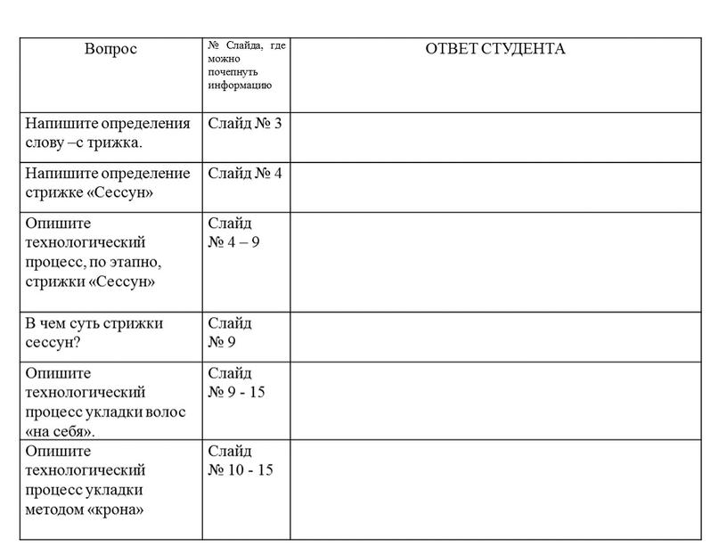 Вопрос № Слайда, где можно почепнуть информацию