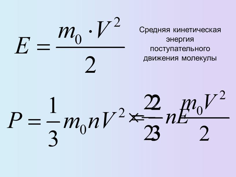 Средняя кинетическая энергия поступательного движения молекулы