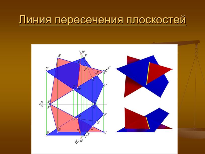 Линия пересечения плоскостей