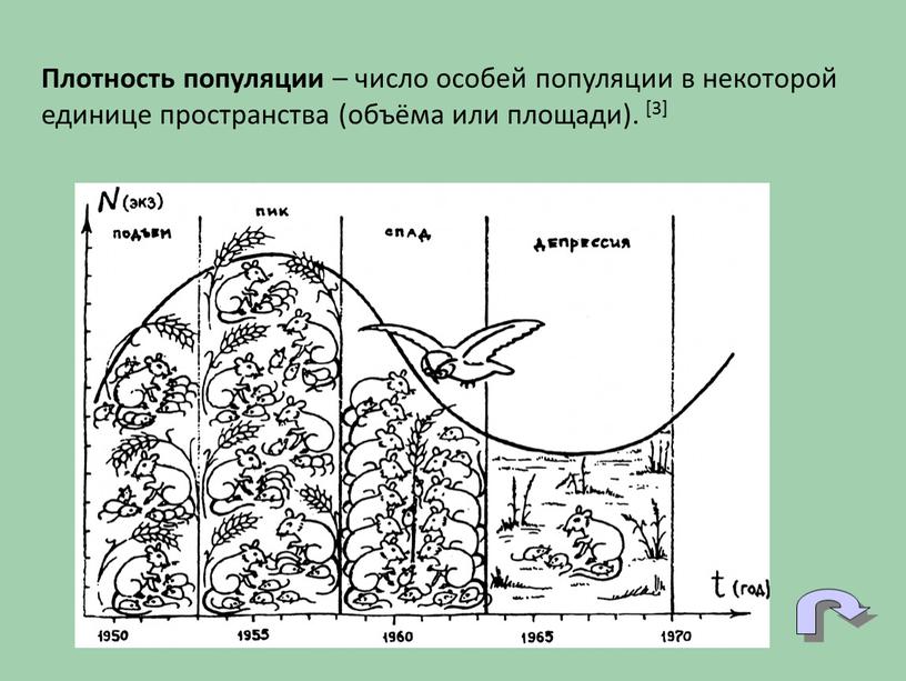 Плотность популяции – число особей популяции в некоторой единице пространства (объёма или площади)