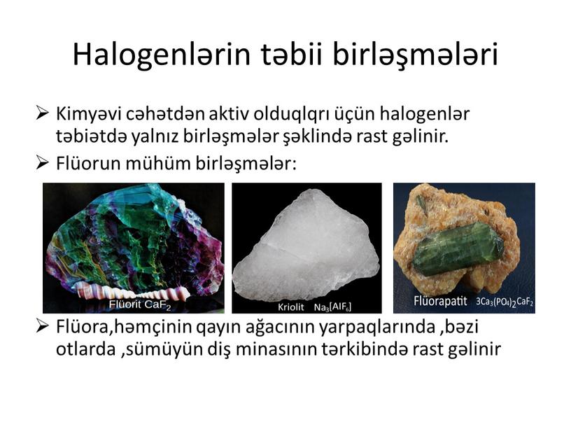 Halogenlərin təbii birləşmələri