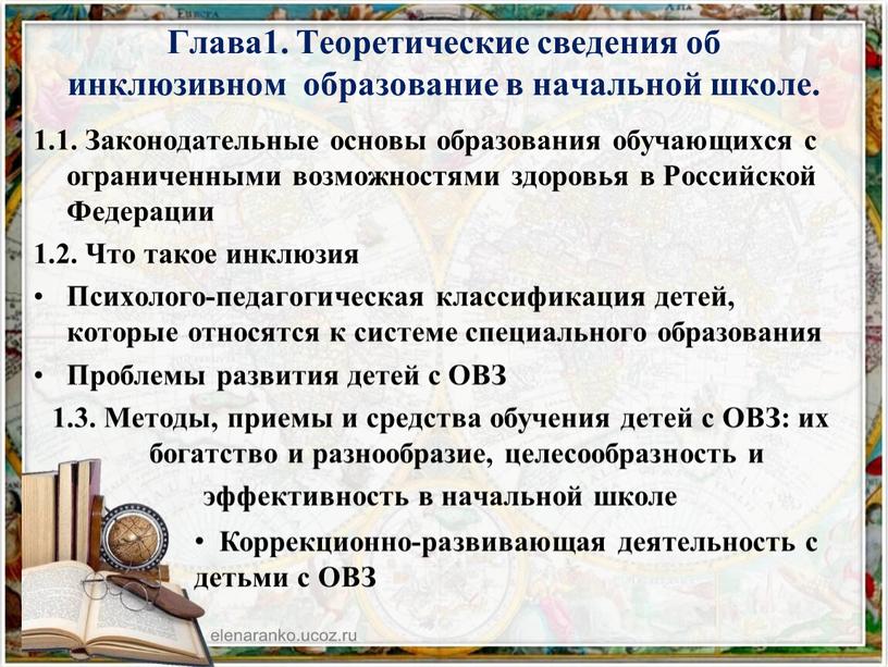 Глава1. Теоретические сведения об инклюзивном образование в начальной школе