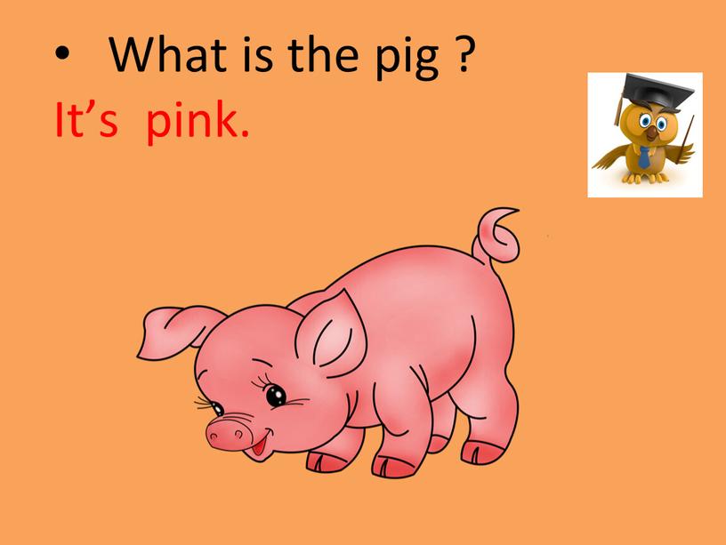 What is the pig ? It’s pink.