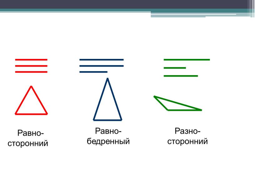 Равно- сторонний Равно-бедренный