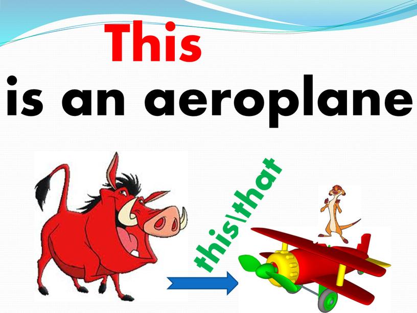 is an aeroplane. this\that This