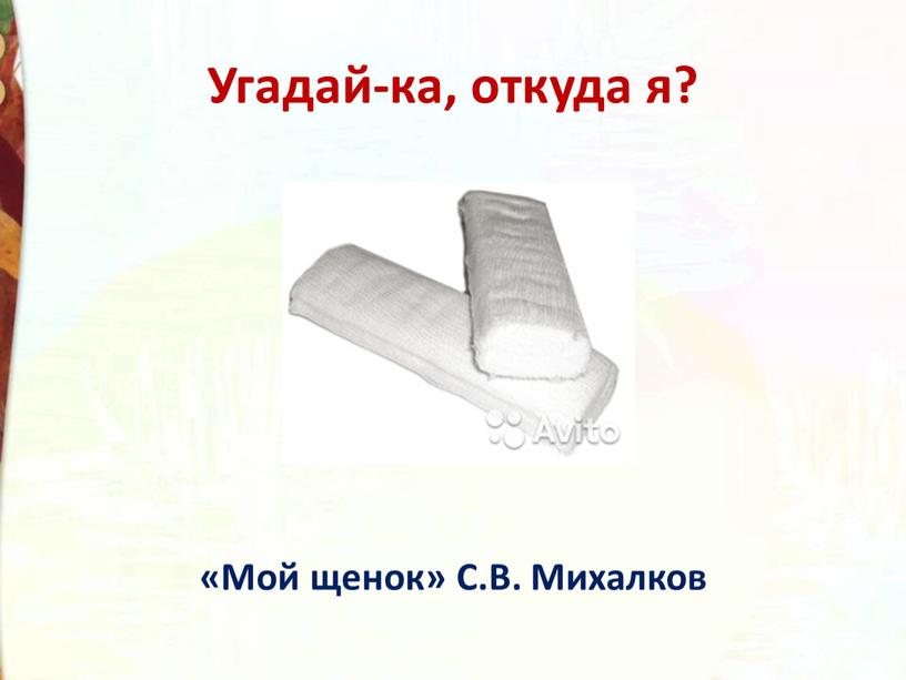 Угадай-ка, откуда я? «Мой щенок»