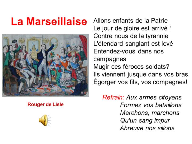 La Marseillaise Allons enfants de la