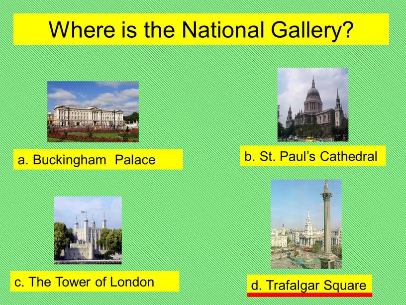 Where is the National Gallery? a