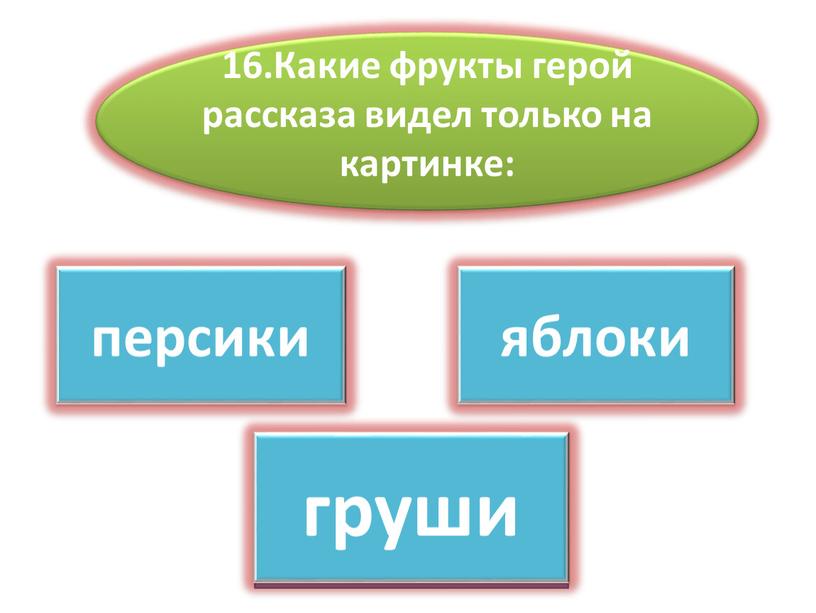 Какие фрукты герой рассказа видел только на картинке: