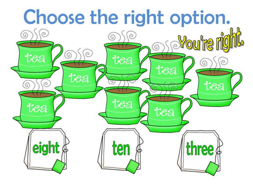 Choose the right option. You're right