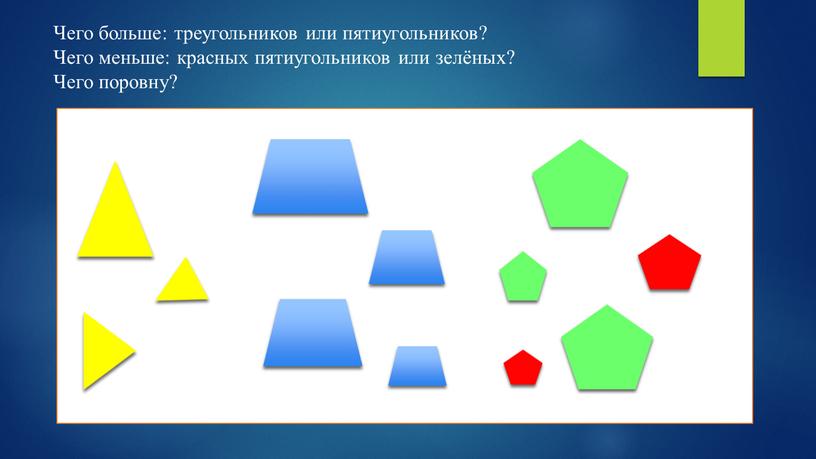Чего больше: треугольников или пятиугольников?