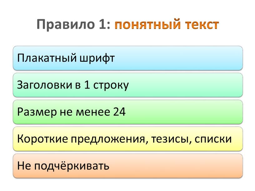 Правило 1: понятный текст