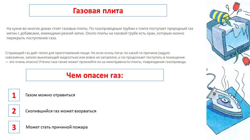 Газовая плита Чем опасен газ: 1 2 3