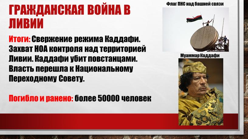 Гражданская война в Ливии Итоги: