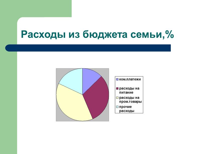 Расходы из бюджета семьи,%