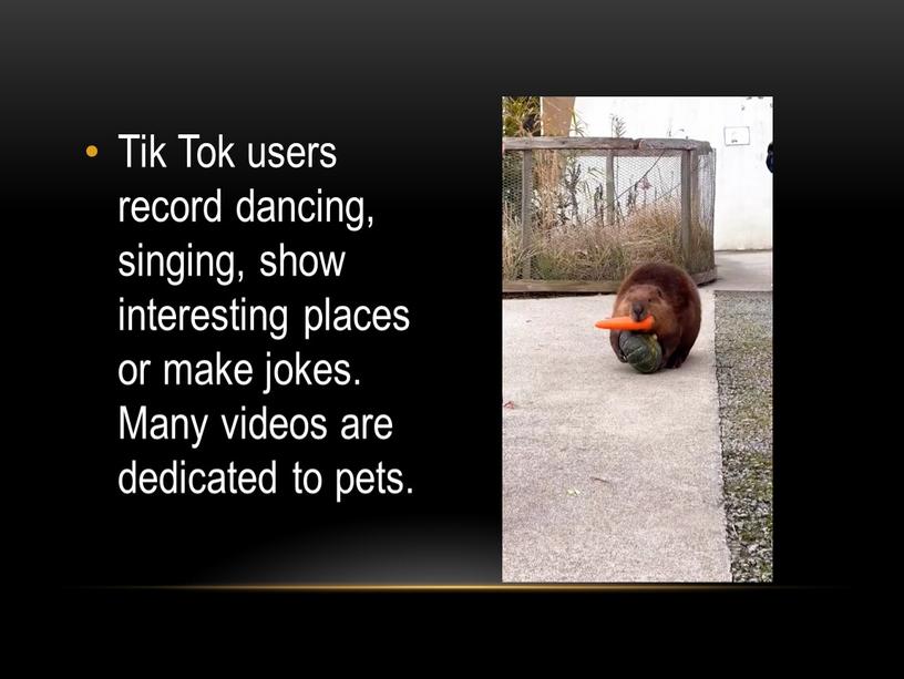 Tik Tok users record dancing, singing, show interesting places or make jokes