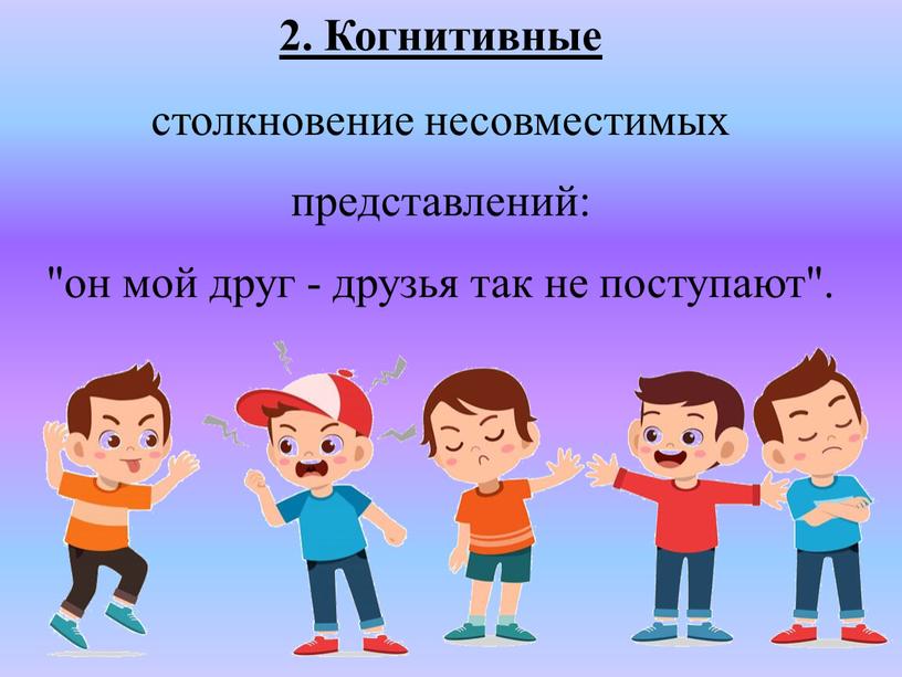 Когнитивные столкновение несовместимых представлений: "он мой друг - друзья так не поступают"