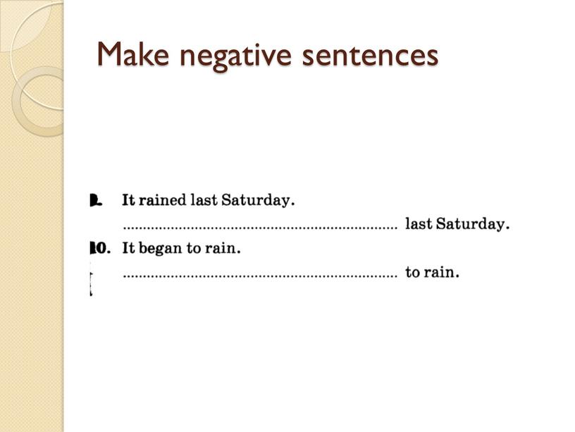 Make negative sentences