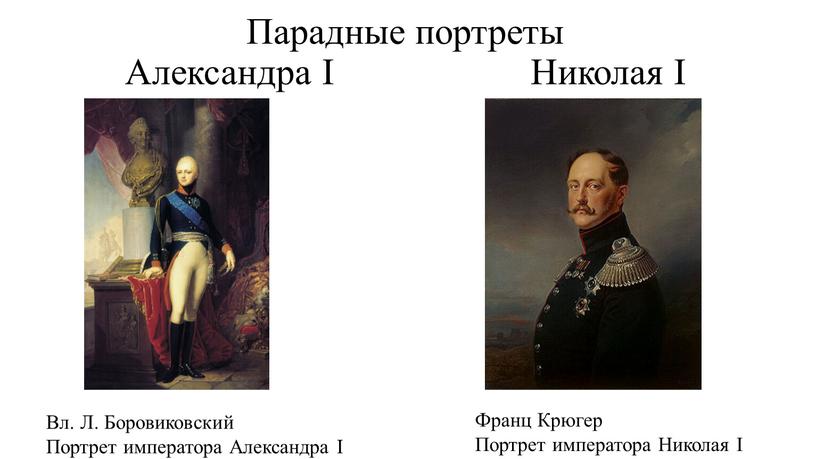 Парадные портреты Александра I