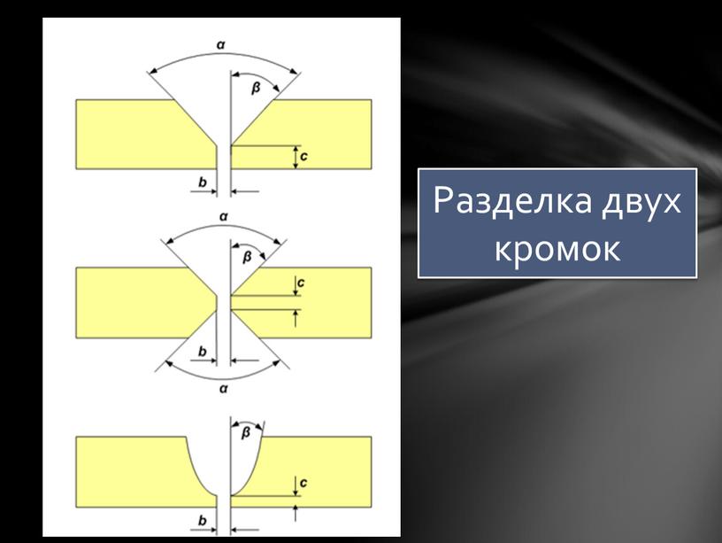 Разделка двух кромок