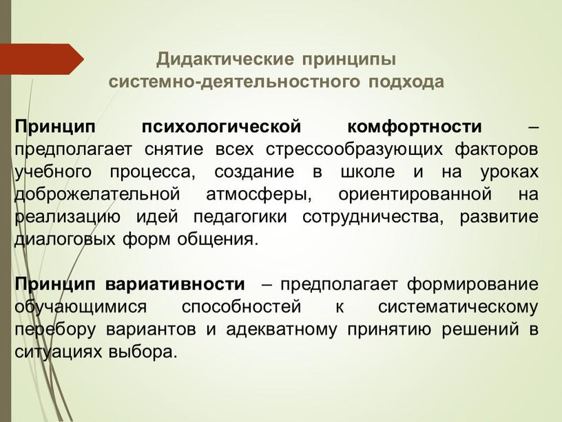 Дидактические принципы системно-деятельностного подхода