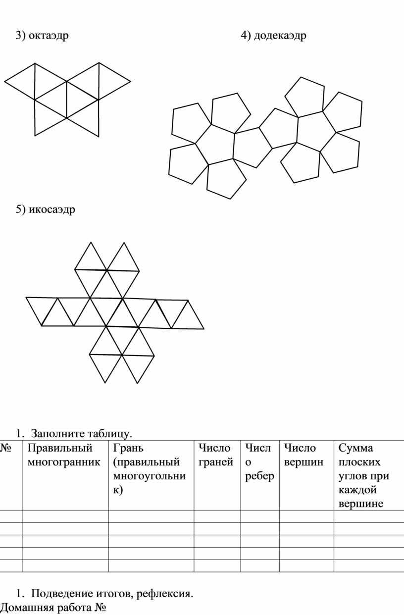 Октаэдр схема. Развертки правильных многогранников для склеивания с припусками. Правильный икосаэдр развертка для склеивания. Октаэдр рисунок по клеточкам.