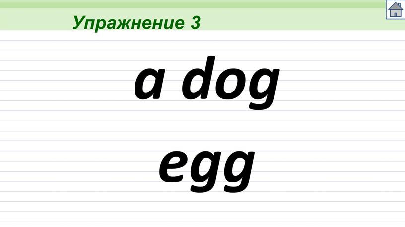 Упражнение 3 a dog egg