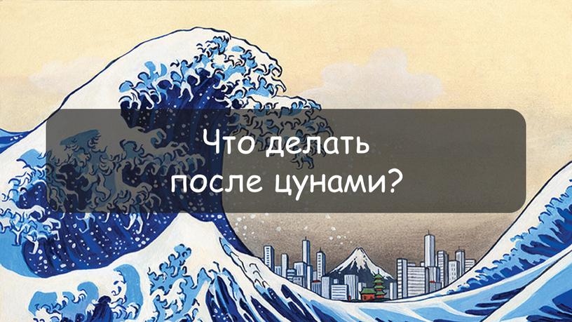 Что делать после цунами?