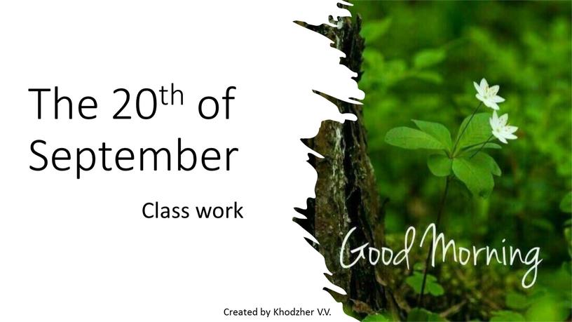 The 20th of September Class work