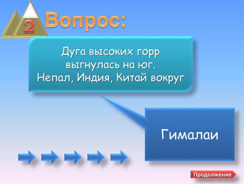 Вопрос: Гималаи Дуга высоких горр выгнулась на юг