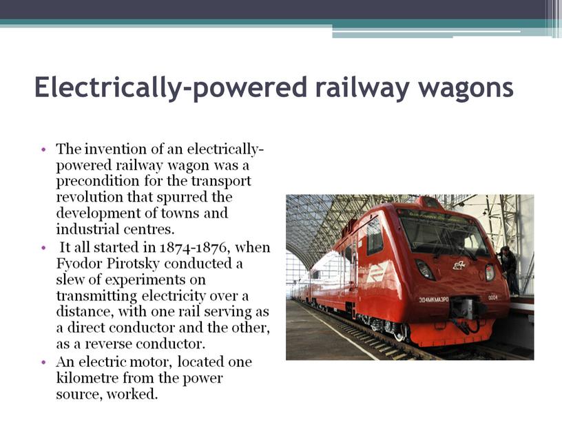 Electrically-powered railway wagons