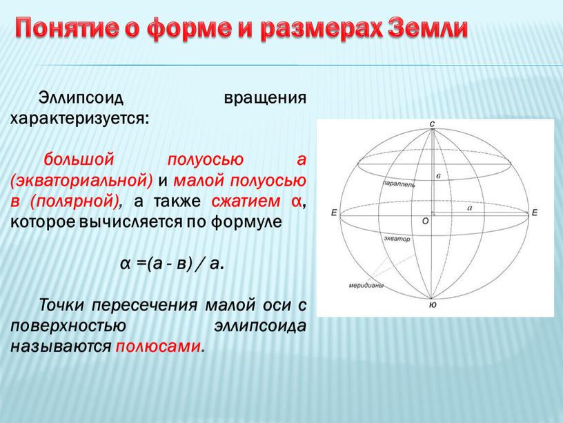 Понятие о форме и размерах Земли