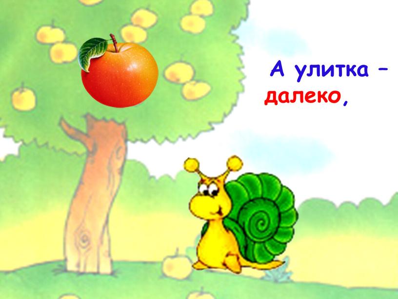 А улитка – далеко,