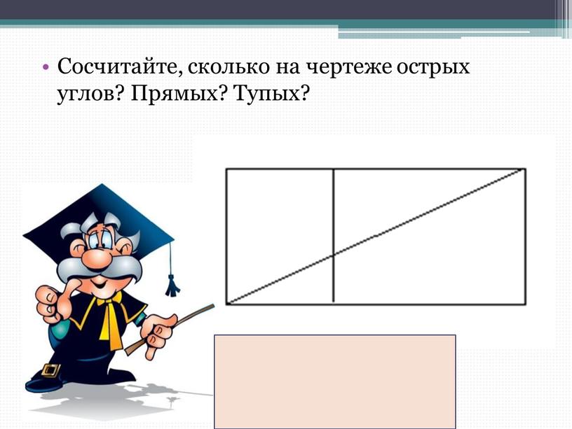 Сосчитайте, сколько на чертеже острых углов?