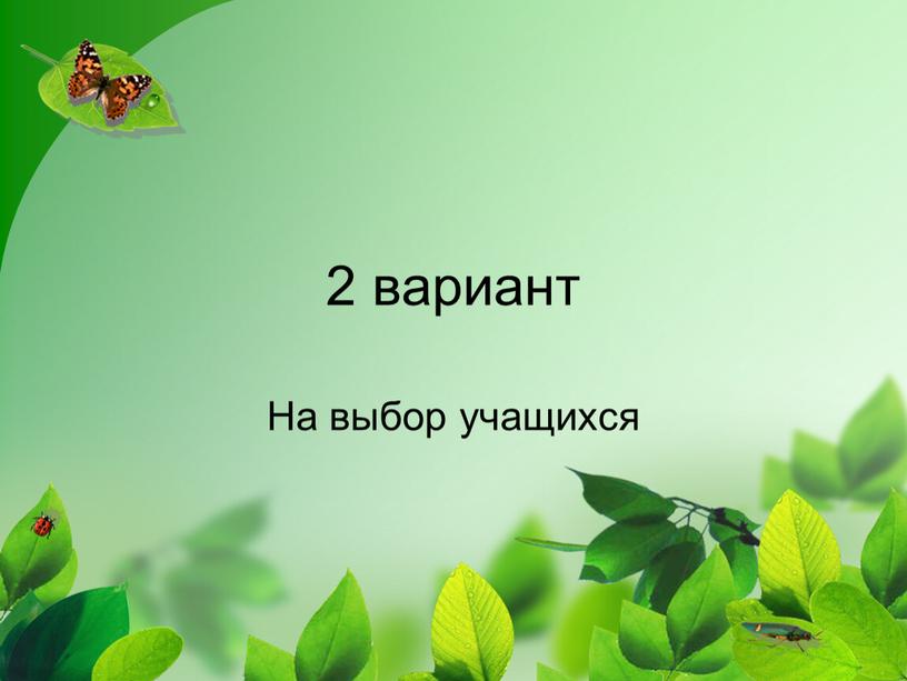 2 вариант На выбор учащихся